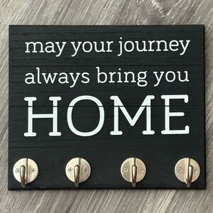 🏡 “May Your Journey Always Bring You Home” Farmhouse Wall Hook Sign ✨🏡